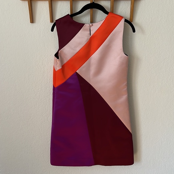 Milly Colorblock Peau De Soie Shift Dress - 2 - Picture 7 of 12